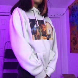 forever 21 graphic white hoodie